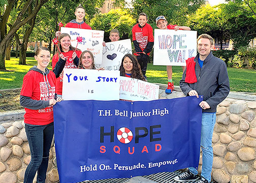 TH Bell Hope Squad at the NuHope Suicide Awareness Walk in September