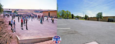 In 1962, the East parking lot was also a playground for 6th graders. In 2013, it is only used as a parking lot.